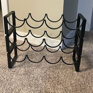PEIR 1 like new 3-Tier Black Metal Wine Rack